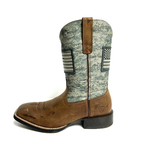 Ariat Mens Sport Patriot Western Boot Distressed Brown Size M